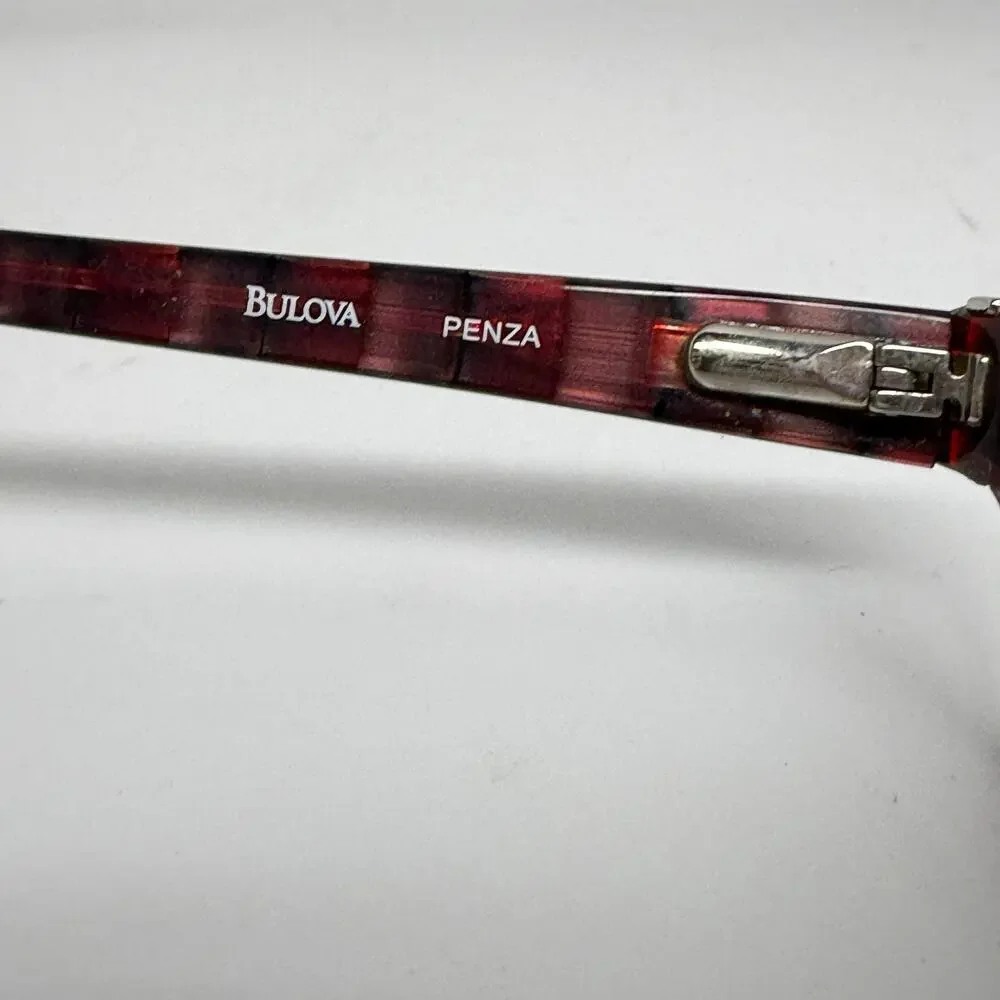 Bulova Penza Eyeglasses Frame Womens Black Red Plastic Full Rim 51-16-140 H18169